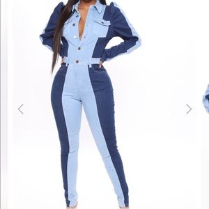 Fashion Nova Back On The Block Denim Jumpsuit